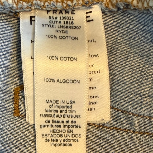 Frame Denim Le Mini Skirt Size 30 (10) Fray Edge in Ryde 100% Cotton Festival - Picture 5 of 9